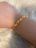 White yellow orange loom ￼bracelet